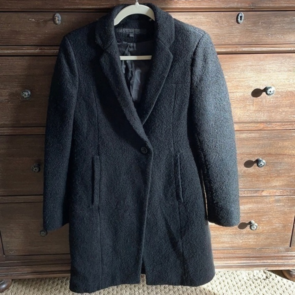 Kenneth Cole wool blend black coat size 4